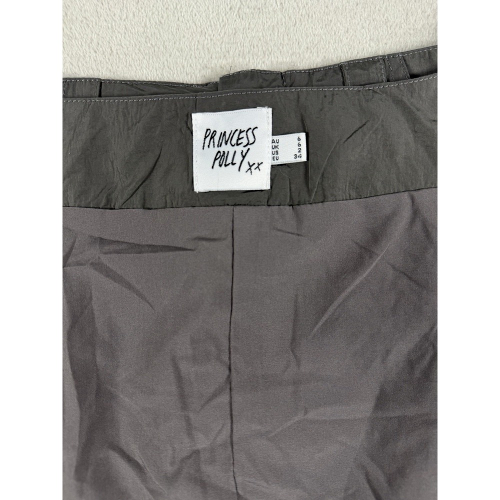 Princess Polly Grey Cargo Mini Skirt Women's Party Skirt Size 2
